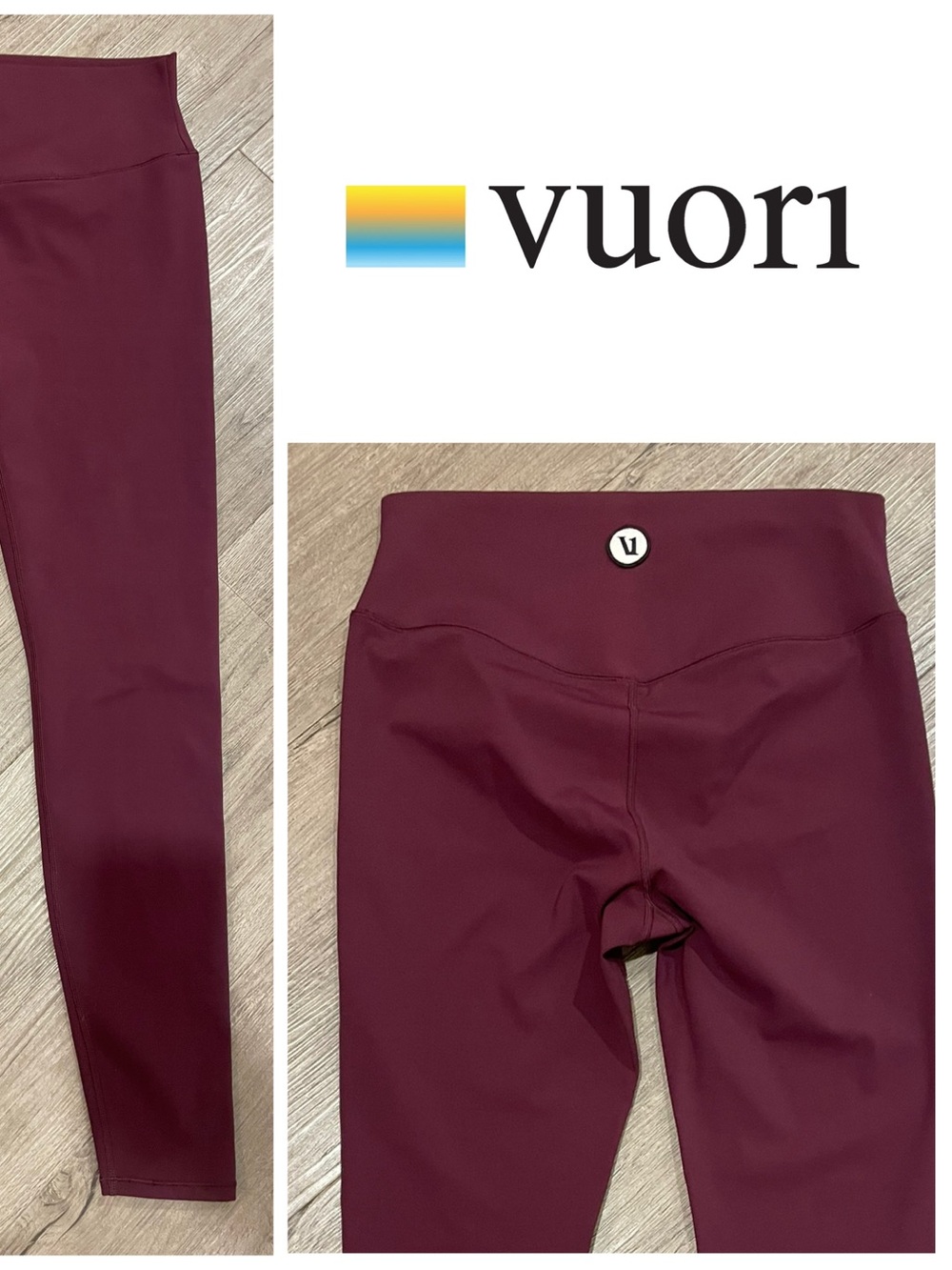 Vuori Maroon High-Waist Leggings